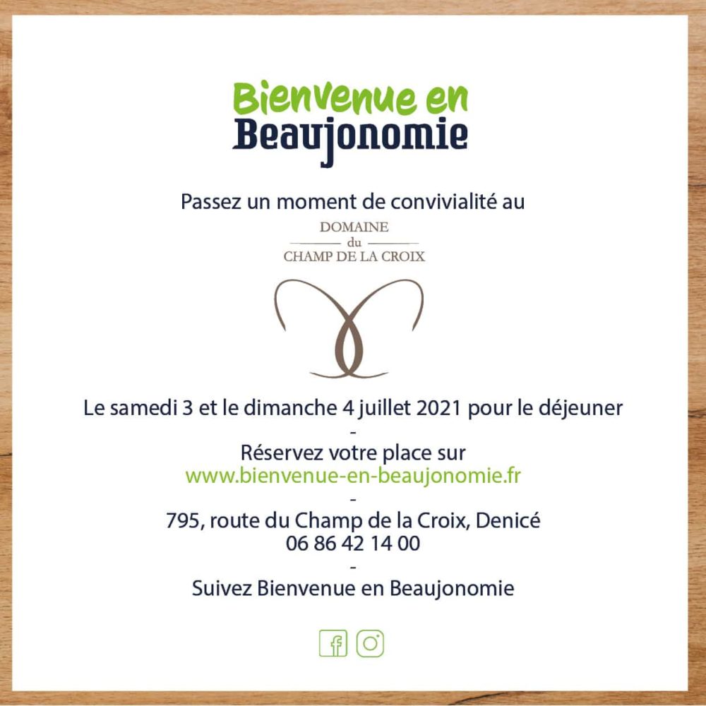 Domaine du champ de la croix - actualités - Bienvenue en Beaujonomis - repas
